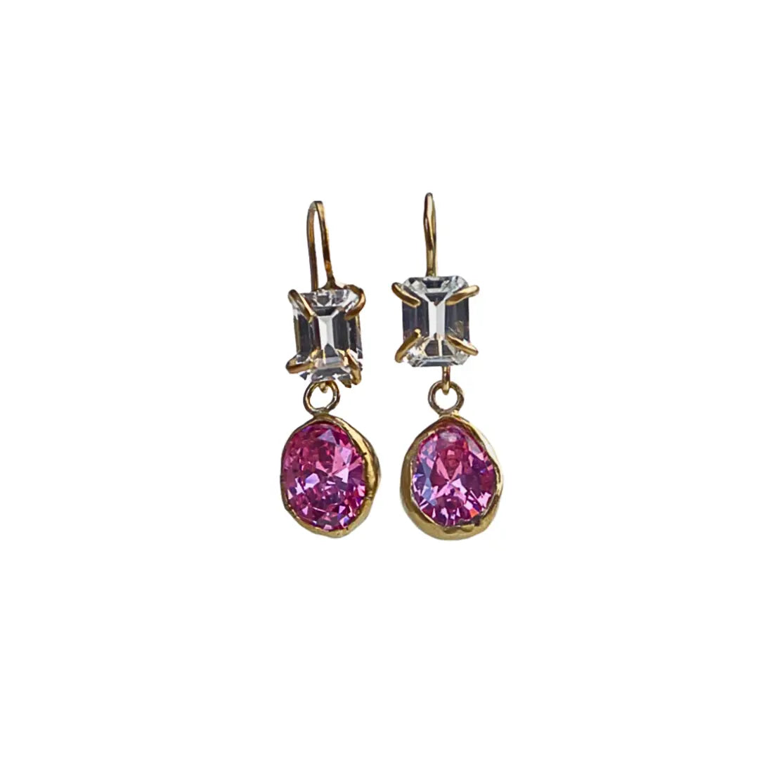 10k Yellow Gold Gem Drop Earring in Topaz - Image #4