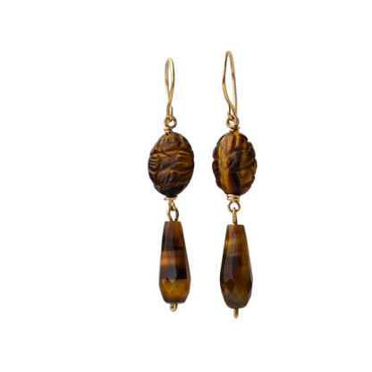 Tiger's Eye  Drops Earrings