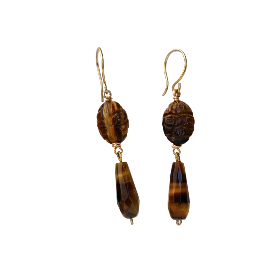 Tiger's Eye  Drops Earrings