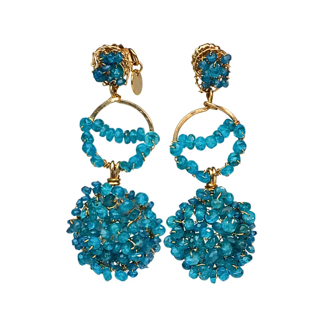 Blue Oasis Handcrafted Apatite Earrings - Image #4