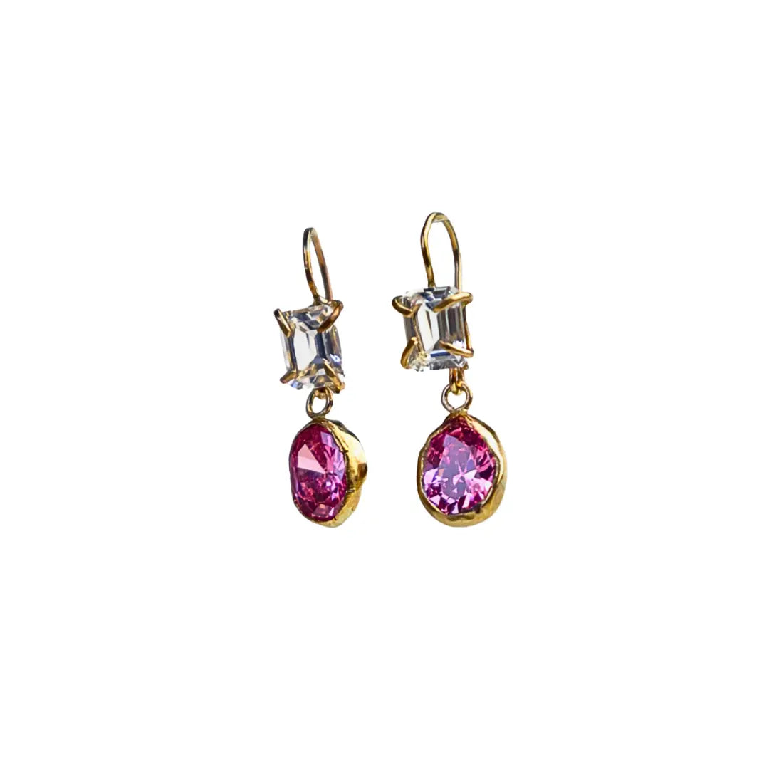 10k Yellow Gold Gem Drop Earring in Topaz - Image #6