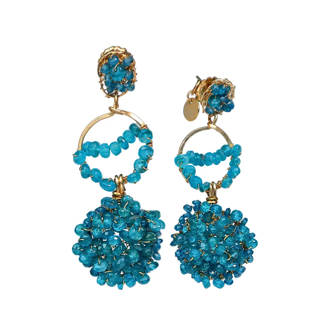 Blue Oasis Handcrafted Apatite Earrings - Image #5