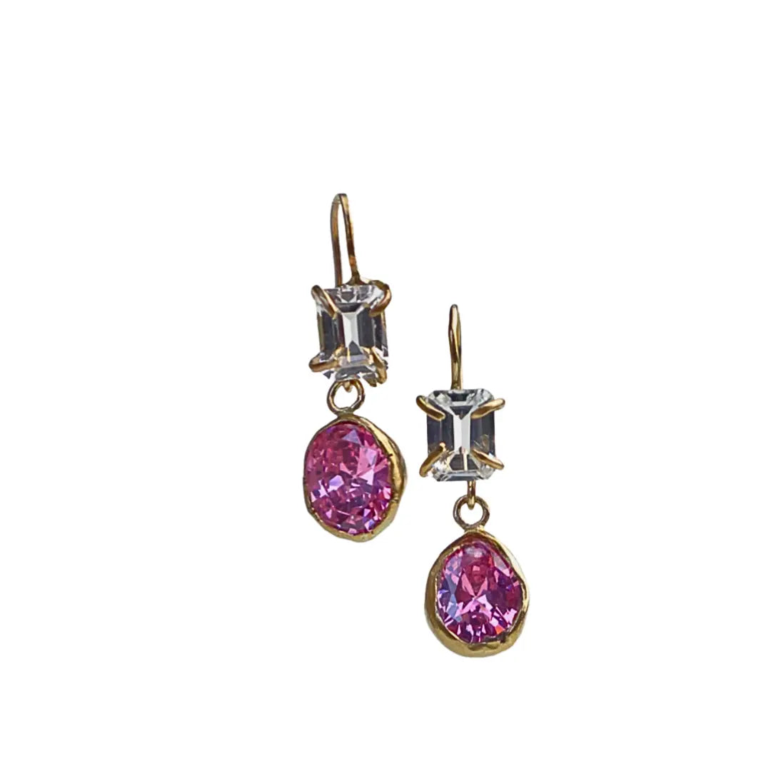 10k Yellow Gold Gem Drop Earring in Topaz - Image #4