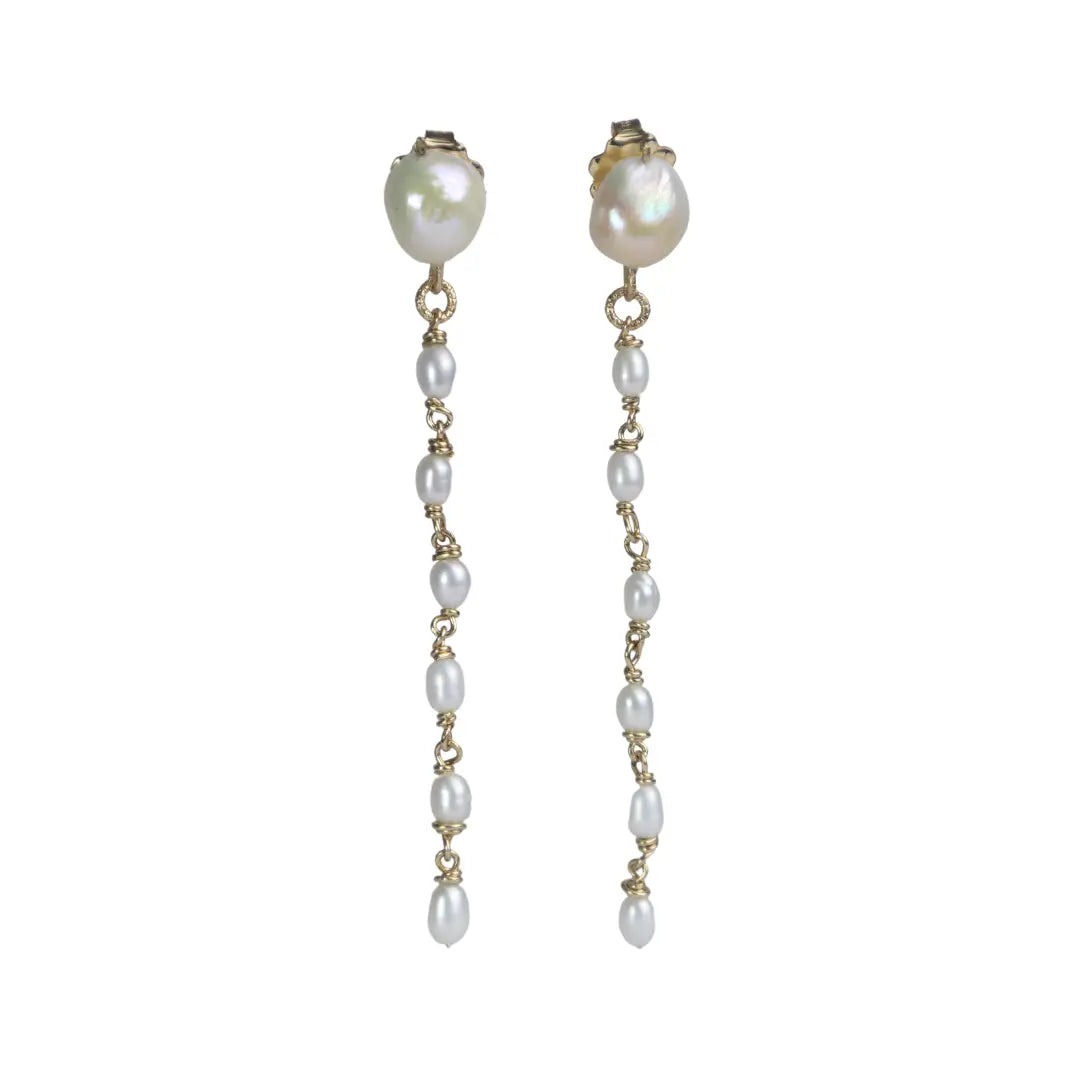 Pearl Elegance Drop Earrings - Image #3