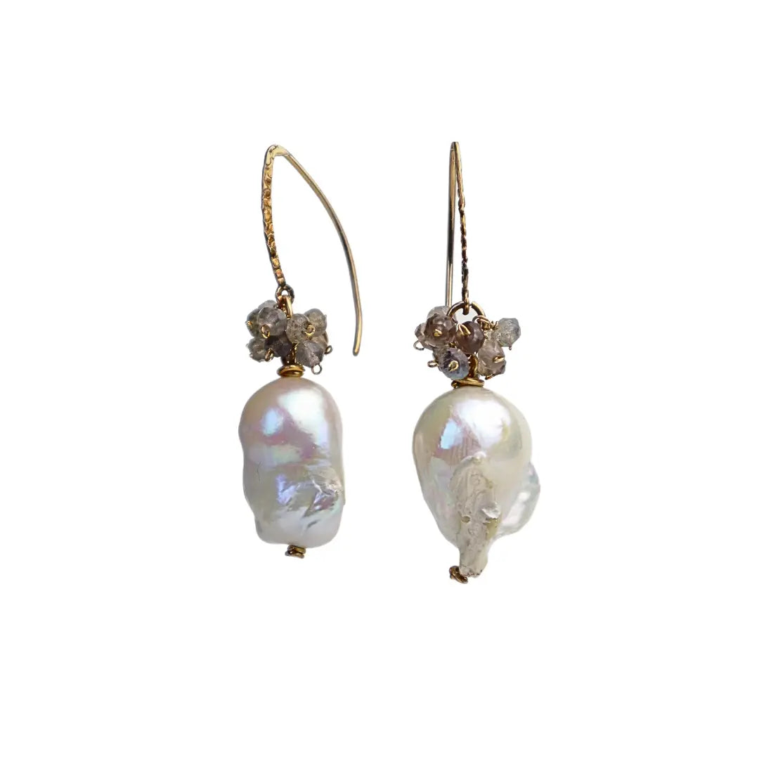 Baroque Pearl & Labradorite   Earring - Image #1