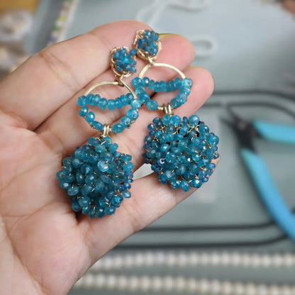 Blue Oasis Handcrafted Apatite Earrings - Image #6