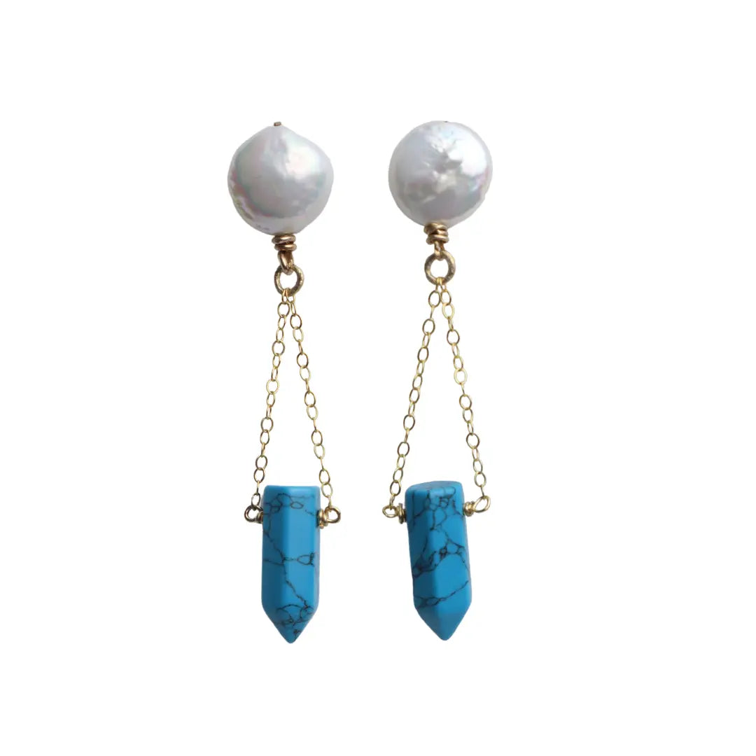 Turquoise Pendulum Earrings - Image #1