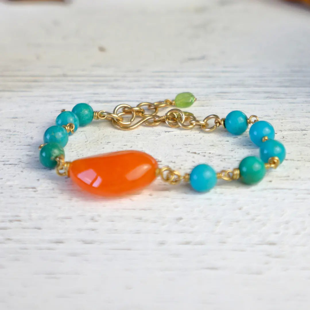 Carnelian & Turquoise  Bracelet - Image #3