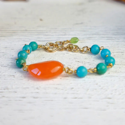 Carnelian & Turquoise  Bracelet - Image #3