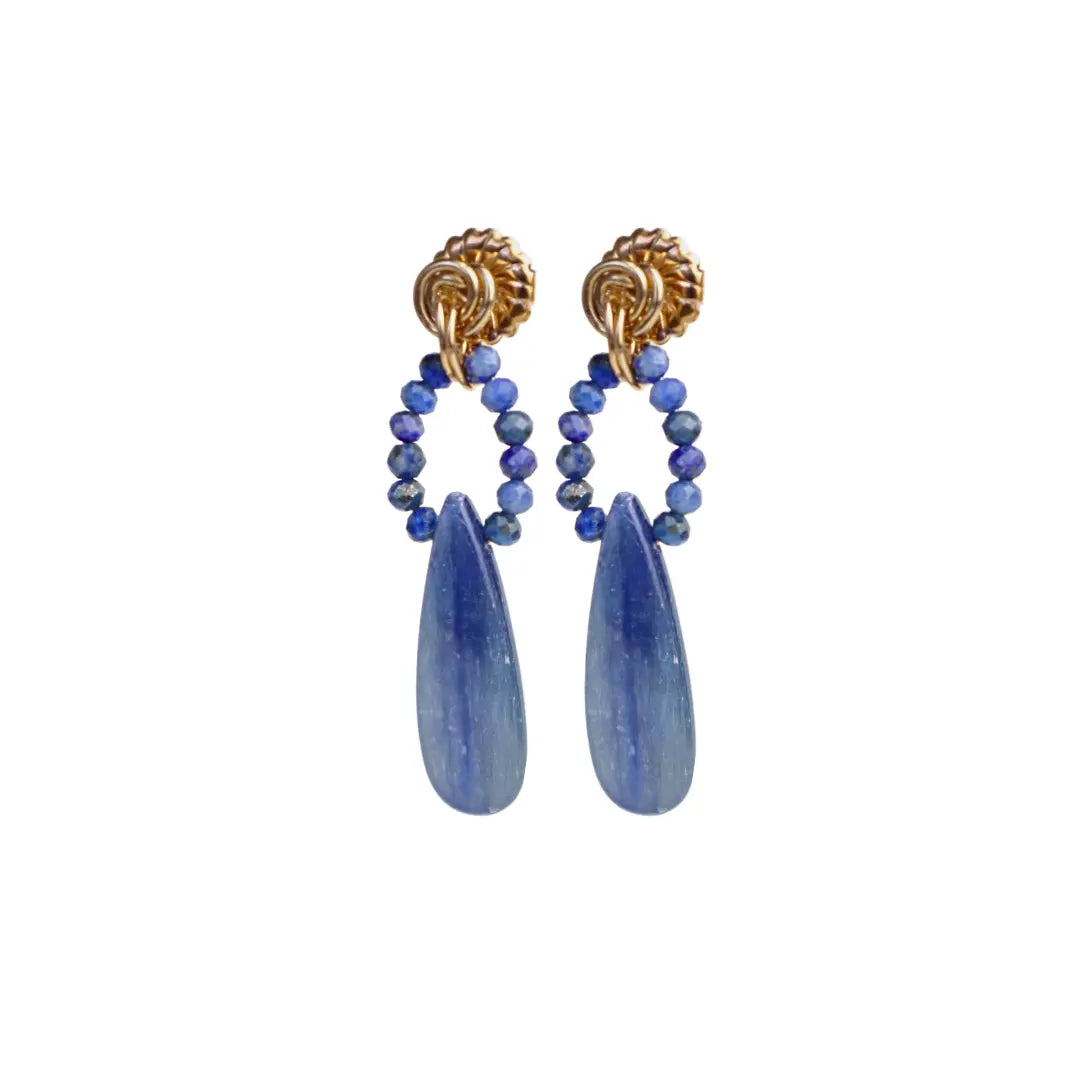 14/20 Gold Filled  Earring in Blue kyanite & Lapis Lazuli - Image #2