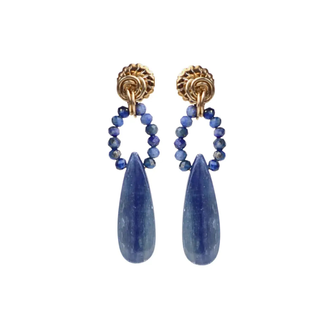 14/20 Gold Filled  Earring in Blue kyanite & Lapis Lazuli - Image #1