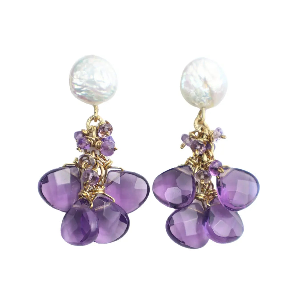 Amethyst Cascade Earrings - Image #1