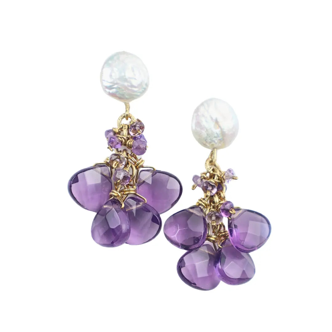 Amethyst Cascade Earrings - Image #2