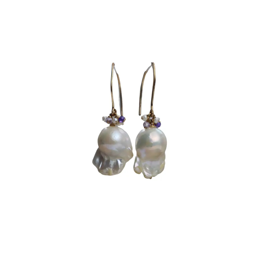 Baroque Pearl & Labradorite   Earring - Image #3