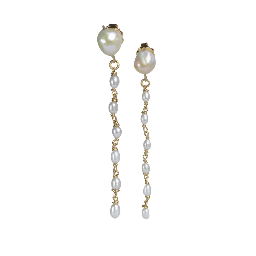 Pearl Elegance Drop Earrings - Image #4