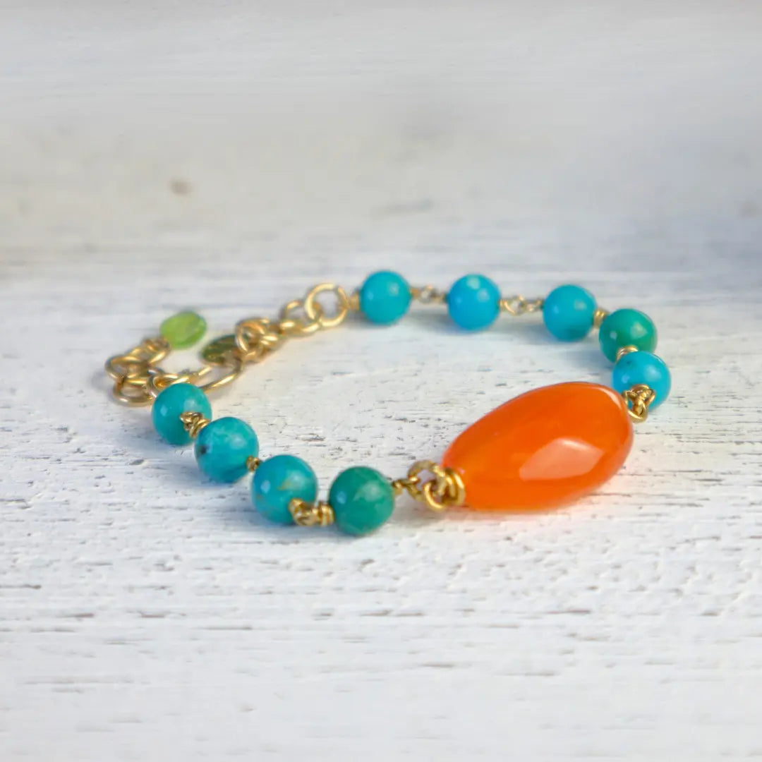 Carnelian & Turquoise  Bracelet - Image #1