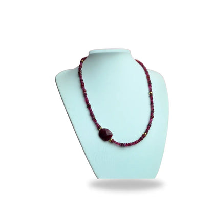 Copy of 14/20 Yellow Gold-Filled Gems Necklace in Ruby, Sapphiro & Emerald - Image #3