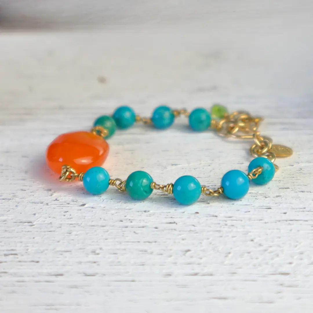 Carnelian & Turquoise  Bracelet - Image #2