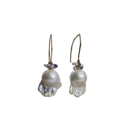 Baroque Pearl & Labradorite   Earring - Image #4