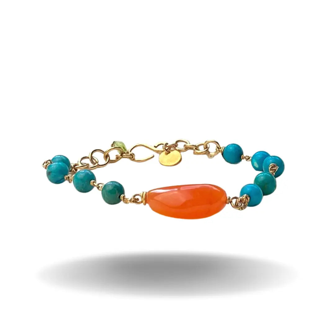 Carnelian & Turquoise  Bracelet - Image #4