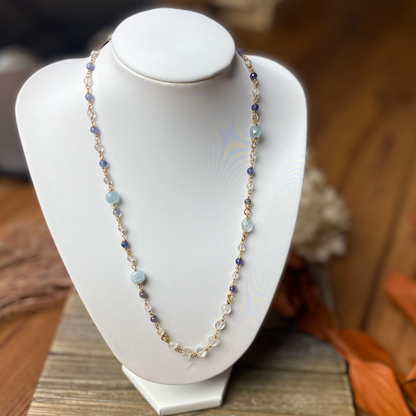 Quartz & Aquamarine  Necklace